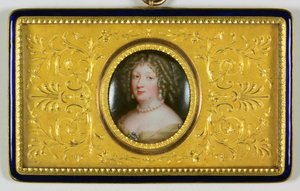 En dam som heter Madame De Montespan (emalj) av Jean the Elder Petitot