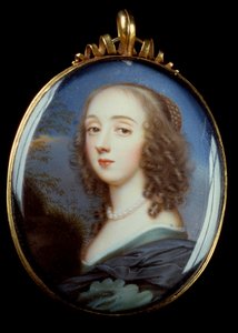 Porträtt av Mademoiselle Kirk Miniatyrmålning i medaljong av Jean Petitot the Vieux (1607-1691) 1600-talet. Sol 0,05x0,04 m.