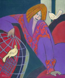 Free as a Bird, 2003-04 (akryl på duk) av Jeanette Lassen