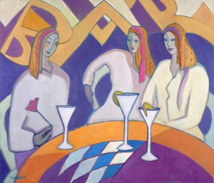 Girls Night Out, 2003-04 (akryl på duk) av Jeanette Lassen