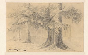 Landskap med träd av Jeanne Marie Heynsius (signed by artist)