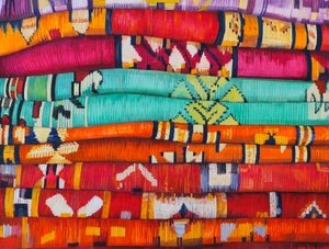 Moroccan Fabrics 4, 2013 (gouache på papper)