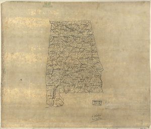 Grundkarta över Alabama. LOC 2005625108 av Jedediah Hotchkiss