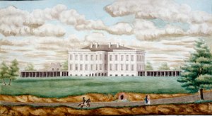 Vita huset i Washington Målning av Jefferson Vail (1743-1826) 1821 Blerancourt, Musee Franco American av Jefferson Vail