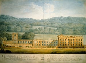 The West Front of Chatsworth House (akvarell på papper)