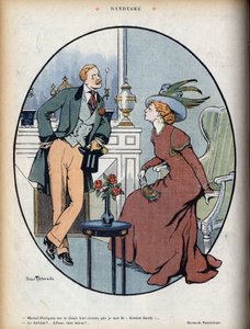 Dandysme: - Marcel Petitpain sa till mig igår, att jag är den sista dandyn”... – Den siste?... Kom igen, bra!” Illustration av Jehan Testevuide (Jean Saurel