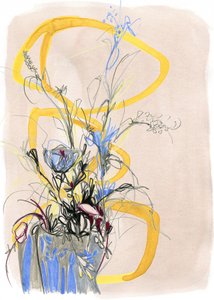 Abstrakt blomsterskiss av Jenja Braun