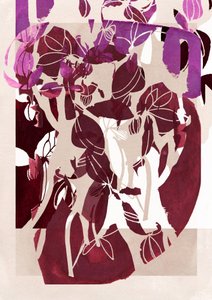 Abstrakta blommor i magenta av Jenja Braun