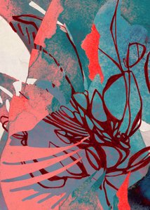 Coral Teal Organic Flow av Jenja Braun