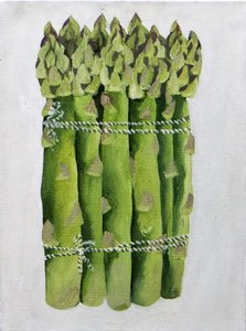 Asparagus,2013 (akryl på duk) av Jennifer Abbott
