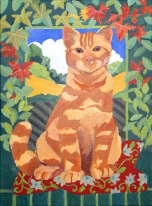 Cat, 2014 (akryl på duk) av Jennifer Abbott