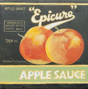Epicure äppelmos burketikett (akryl) av Jennifer Abbott