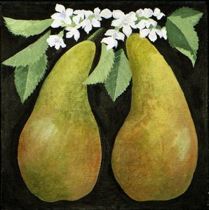 Päron, 2013 (akryl på duk) av Jennifer Abbott