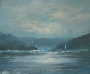 Salcombe Late Afternoon (olja på duk) av Jennifer Wright