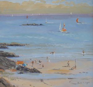 Salcombe Millbay Morning (olja på duk) av Jennifer Wright