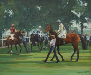 The Paddock, Windsor Races (olja på duk) av Jennifer Wright