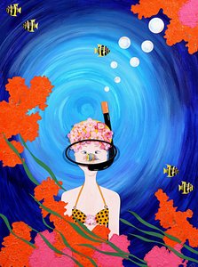 Scuba Diva, 2008 (akryl på papper)