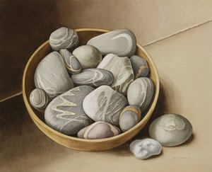 Bowl of Pebbles, 2005 (wc på papper) av Jenny Barron