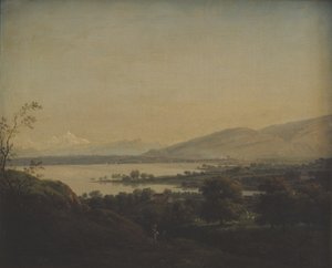 Utsikt över Lemansjön mot Mont Blanc och Genève av Jens Juel