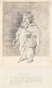 Den romerska dvärgen Francesco Ravai, kallad Bajocco. Helfigur, trekvartsprofil till vänster av Jens Juel