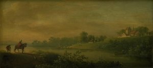 Ett vadställe vid foten av en kyrka av Jens Juel