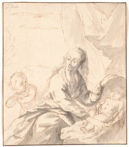 Maria med Jesusbarnet i vaggan och Johannes av Jens Juel