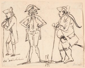 Meditation. Karikatyrer av Clemens, Juel och Charles Bonnet av Jens Juel
