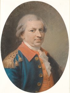 Porträtt av fabriksförman och befälhavarekapten Henrik Gerner. Oval, trekvartsprofil till höger av Jens Juel