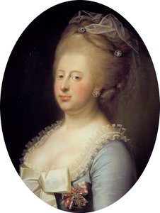 Porträtt av drottning Caroline Mathilde av Danmark av Jens Juel