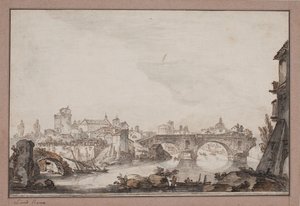 Capriccio med bla Trasig bro. Rom av Jens Petersen Lund