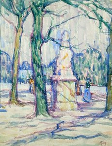 I Luxemburgs trädgårdar, ca 1911 (akvarell på papper)