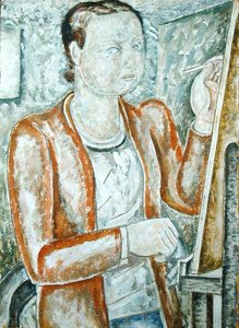 Självporträtt, ca 1928 (olja på gesso-tavla)