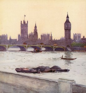 The Houses of Parliament (färglitografi)