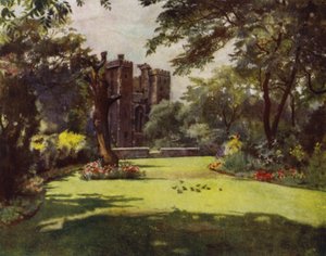 Lambeth, Palace from the Gardens (färg litho)