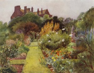 Physicke Garden, Chelsea, View of Garden (färg litho)
