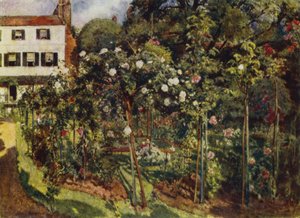 The Grove, Highgate, View of Garden and House (färg litho)