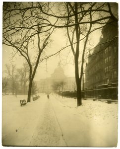 State House i Storm, Boston, USA, ca 1902-10 (foto av gelatinsilver) av Jessie Tarbox Beals