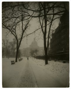 State House i Storm, Boston, USA, ca 1902-10 (foto av gelatinsilver) av Jessie Tarbox Beals