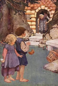 Hans och Grettel (färglitografi)