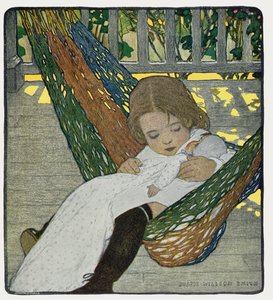 Gungande babydocka att sova av Jessie Willcox Smith