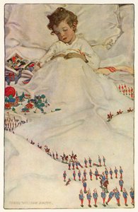 The Land of Counterpane (färg litho) av Jessie Willcox Smith