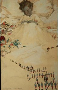 The Land of Counterpane (färg litho) av Jessie Willcox Smith
