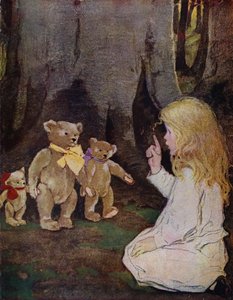 De tre björnarna (färg litho)