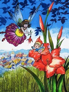 Babyälva i en blomma av Jesus Blasco