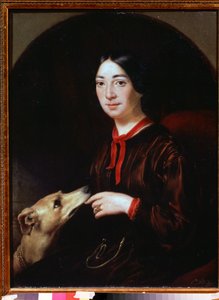 ""Porträtt av sångerskan och kompositören Pauline Viardot (1821-1910)"" Målning av Eugene Pluchart (1809-1880) cirka 1853 Musee Tropinine (Tropinin), Moskva av Jewgenij Alexandrowitsch Pluchart