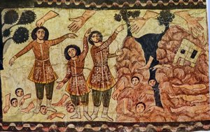 Hesekiels profetia (tempera på gips) av Jewish School