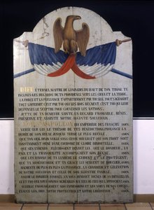 Inskription på trä: Judisk bön på franska för kejsar Napoleon III. 1800-talets Alsace av Jewish School