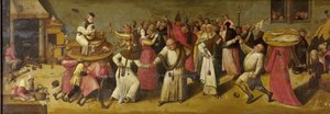 カーニバルと四旬節スウェーデンの戦い av Jheronimus Bosch (manner of)