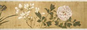 Hundra blommor, tidigt 1600-tal (målat siden) (detalj)