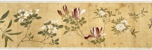 Hundra blommor, tidigt 1600-tal (målat siden) (detalj: se även 207347-58)